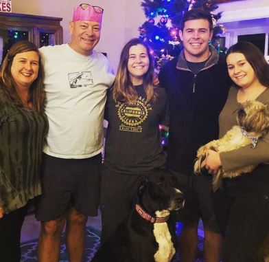 Sammy Shallcross with her parents and siblings